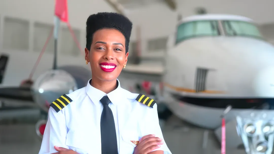 black female commercial pilot - تاثیر رسانه‌ها بر جذب زنان به خلبانی